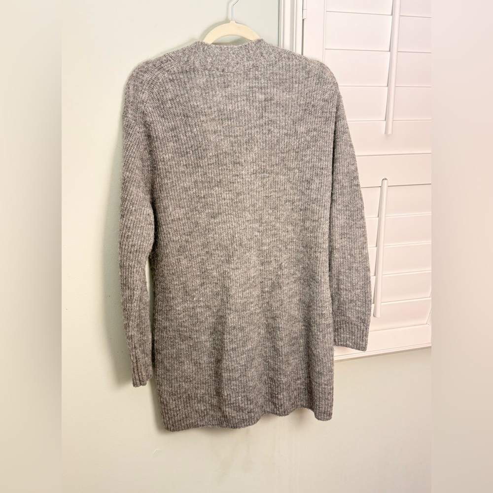 Everlane Alpaca Blend Cardigan Grandpa Coastal Front Gray Medium - Picture 7 of 7